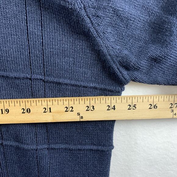 Mens Windowpane Cardigan Sweater Sz XL Navy Heritage Ivy League Preppy Grandpa - Picture 3 of 10